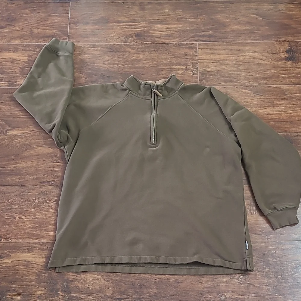 Woolrich Quarter Zip Sweater Pull Over Fleece Brown Size Mens L